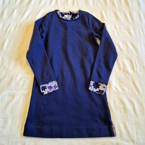 Vineyard Vines girls size Medium or 10/12 navy sweatshirt dress floral trim NWT